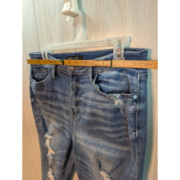 Judy Blue Jeans Womens 13/31 Skinny Fit Medium Wash Slim Casual Distressed Pants - Picture 9 of 11